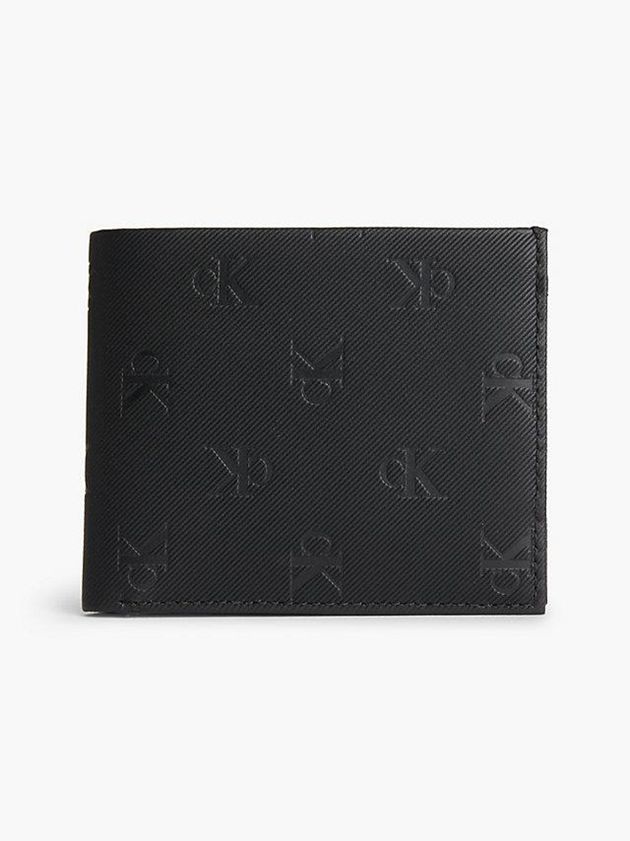 Calvin Klein USA Leather Logo Billfold Mens Wallet Black 9840571-FD